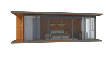 Casa prefabricada gris de madera ligera moderna con los hogares de 1 casa prefabricada de la historia