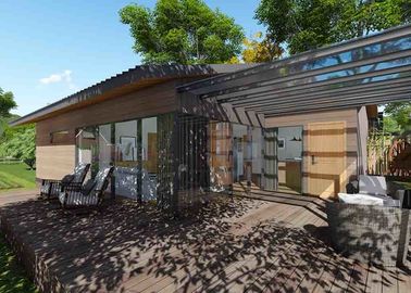 Equipo de aluminio de la casa del duplex prefabricado de lujo de madera de lujo de la casa con el jardín
